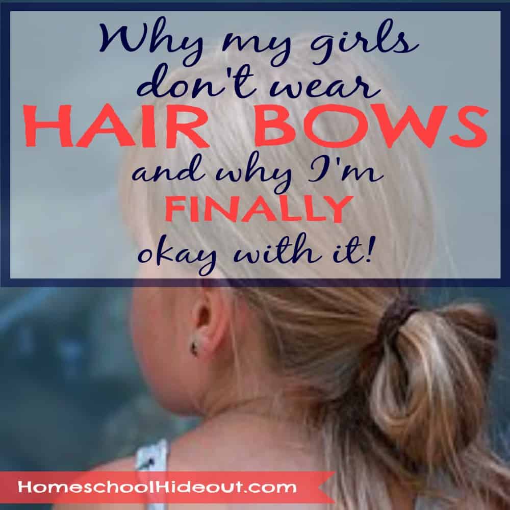 How can a mom be okay with daughters who don't wear hair bows?