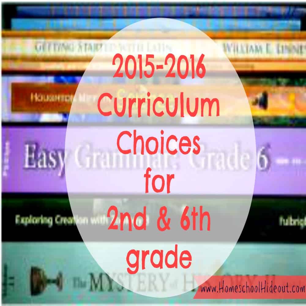 Curriculum for 2nd & 6th grades