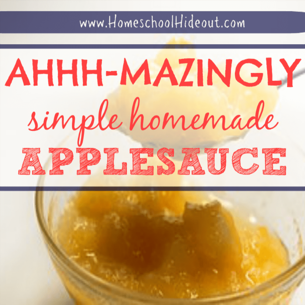 Perfect for our apple unit study. I love that there isn't a ton of sugar. Finally a healthy snack my kids will love, without all the added sugar. This simple applesauce recipe is the BOMB!