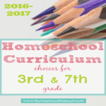 2016-2017 Homeschool Curriculum Choices