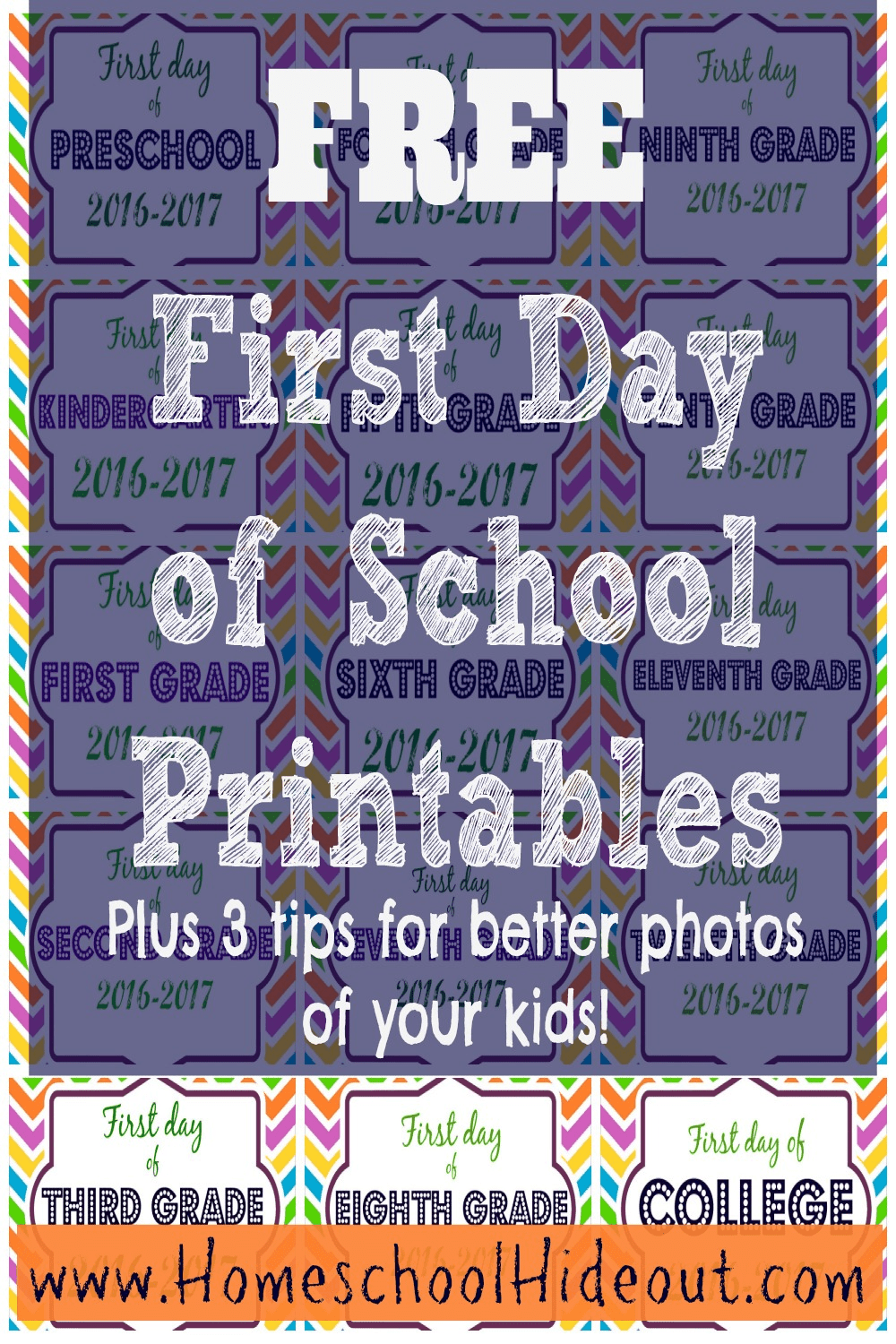 Oh! I'm loving these colorful and FREE back to school printables. They make it so easy to remember which year/grade the kids are in. Gotta get these, PRONTO!