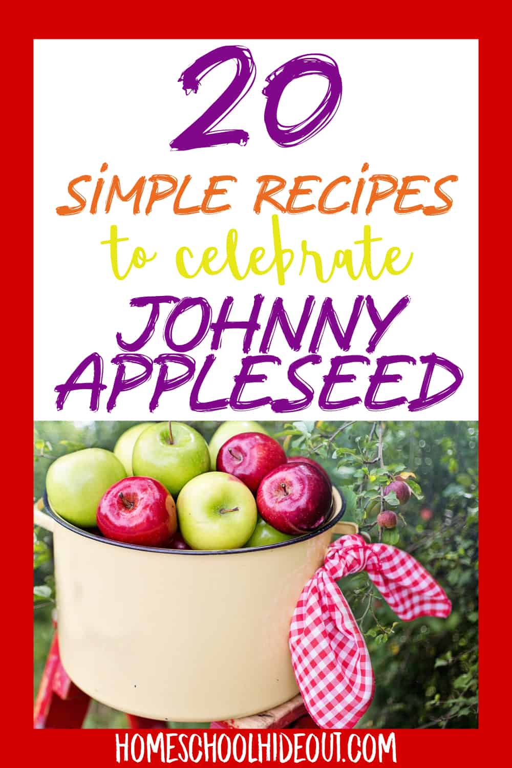 Celebrate September 8th with these super simple Johnny Appleseed recipes! They're so easy, kids can make them, too! #johnnyappleseed #kidsinthekitchen #simplerecipes #easyrecipes #apples #baking