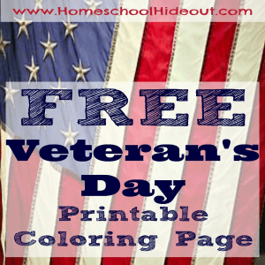 Free Veteran's Day coloring page