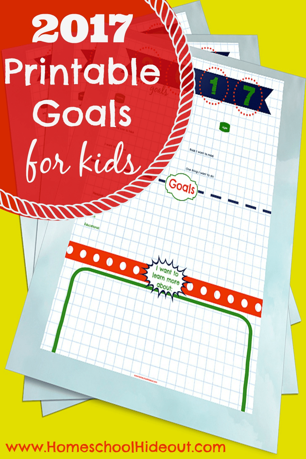 Setting goals for kids is one of the best habits to teach. Let them know they can work hard to reach their goals. I love the categories on this free goal printable!
