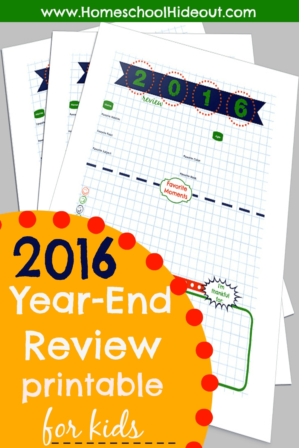 I am LOVING this simple way to freeze the memories of 2016! Document them with this super cute end of year review printable. My kids had fun thining back to EVERYTHING that happened over the last 12 months.