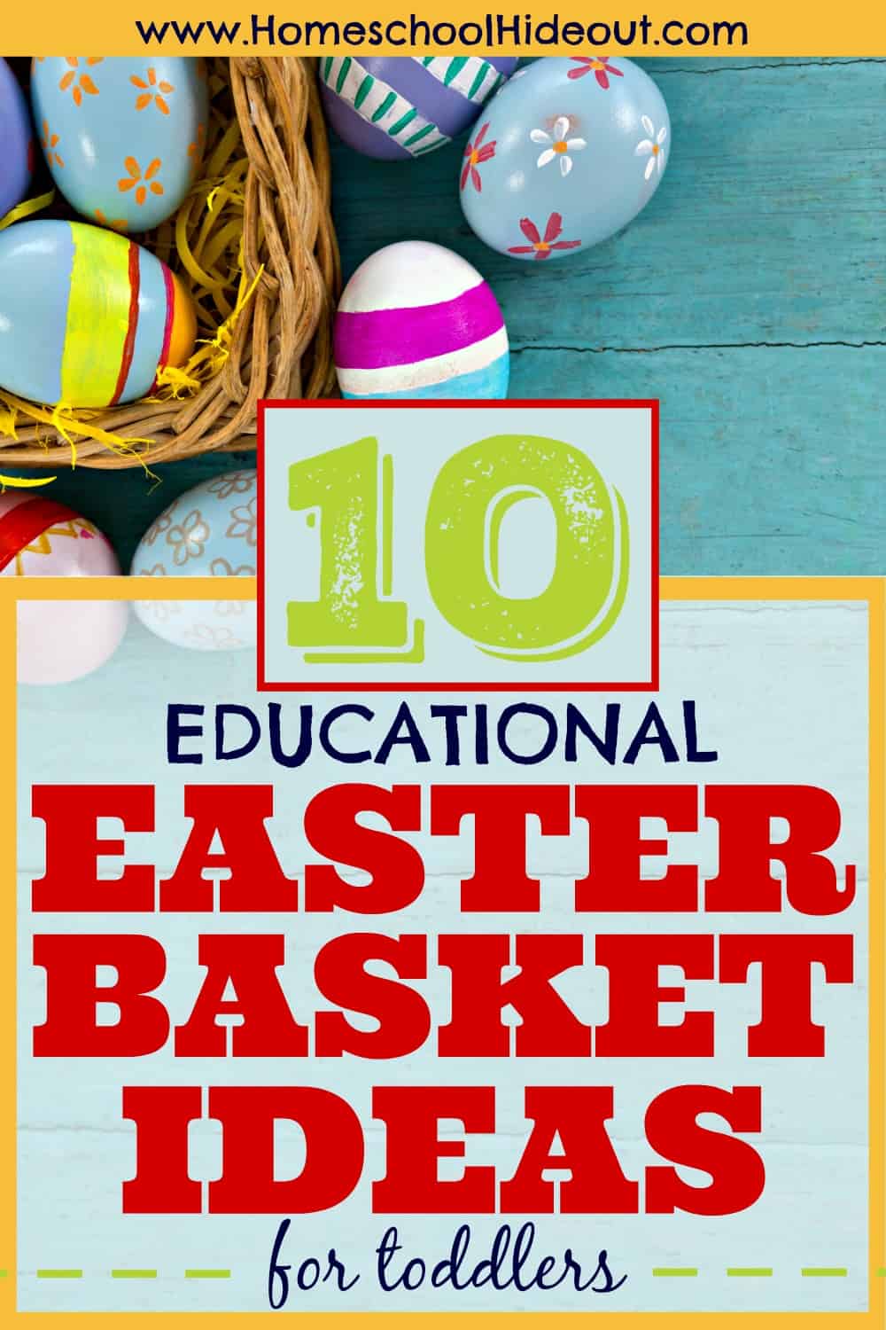 Avoid junk! Check out these simple and educational Easter basket ideas for toddlers!