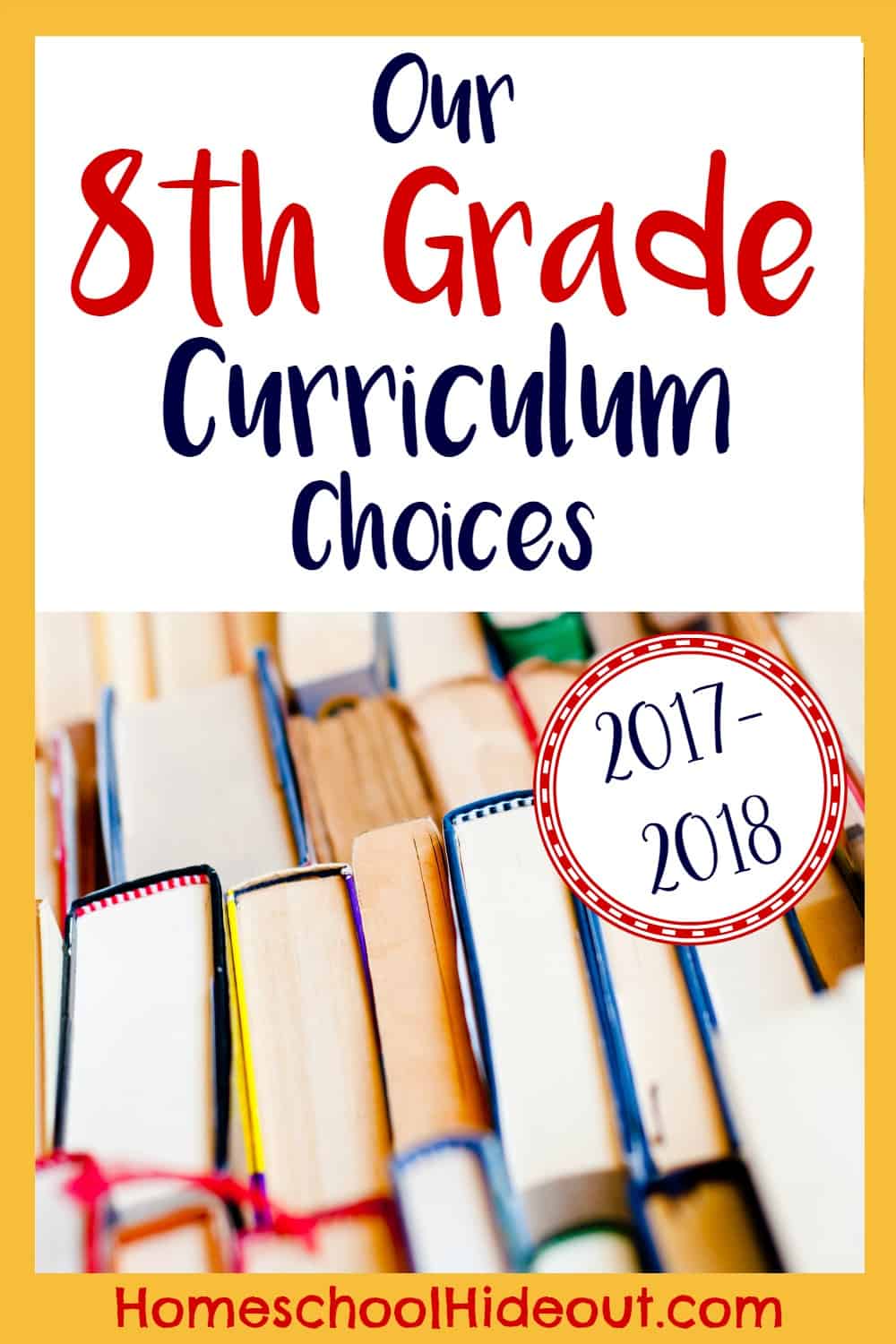 Check out our 2017-2018 8th grade curriculum choices! Relax and enjoy the ride.