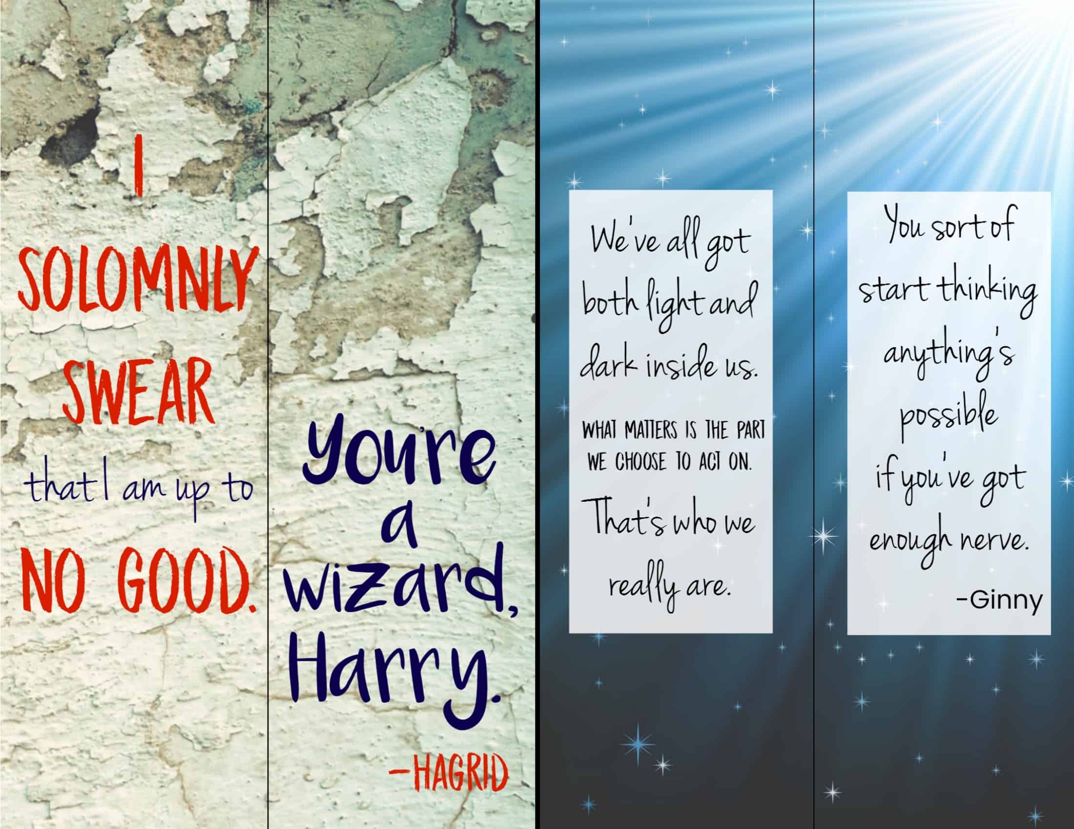 Grab your own printable Harry Potter bookmark!