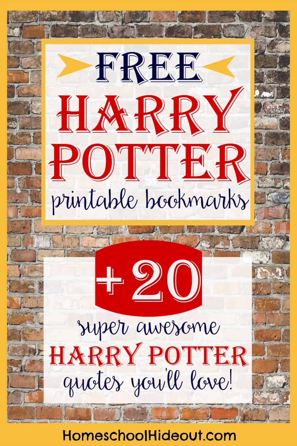 Free printable Harry Potter bookmark + the 20 best HP quotes!