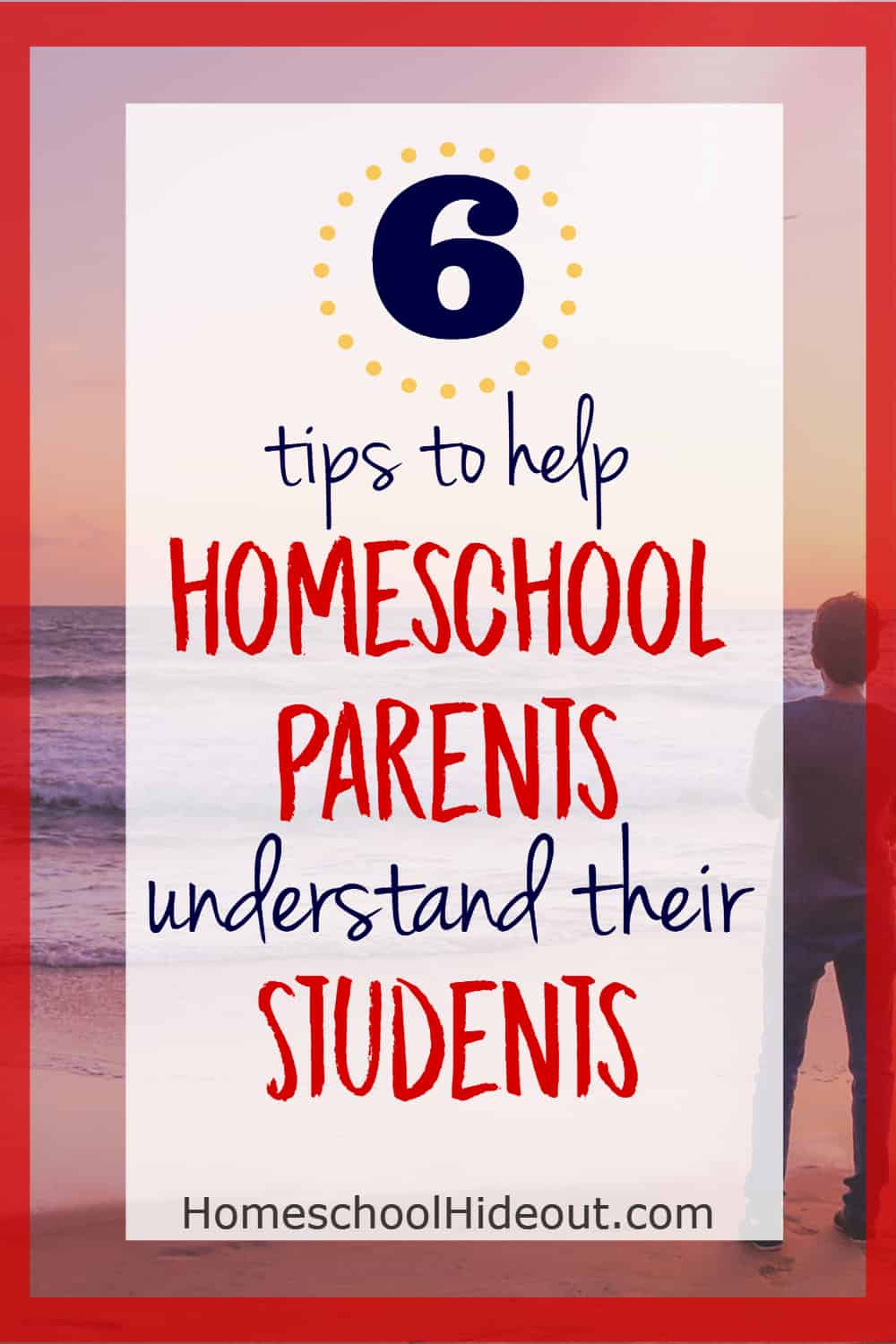 Being both mom and homeschool teacher is hard. These tips were perfect for helping parents understand students better. 