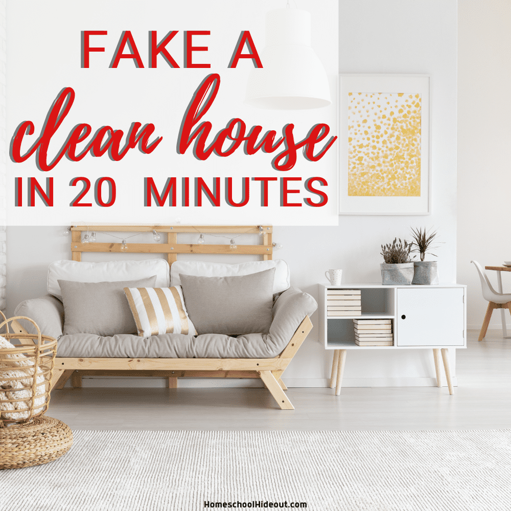 Love these 9 tips to fake a clean house in under 20 minutes! No more tornado-zone welcoming our guests!
