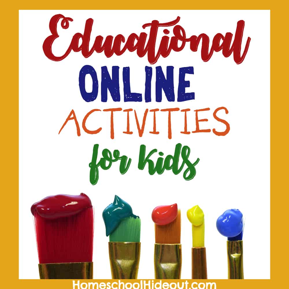 Great ideas for educational online activities to do inside! Perfect for snow days.