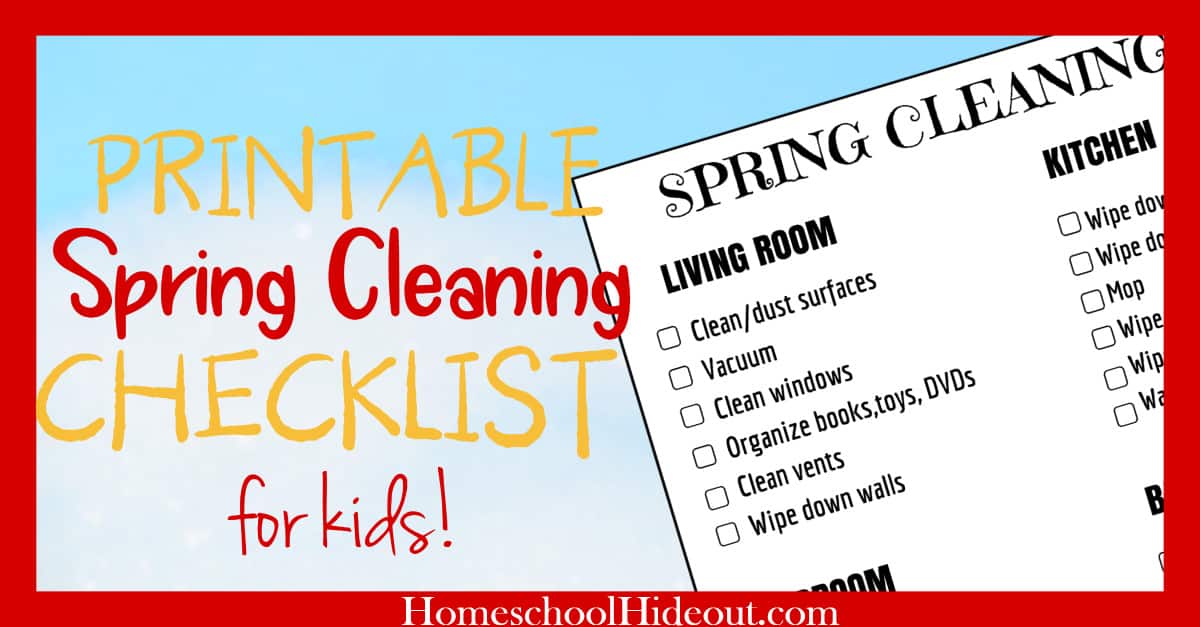 spring cleaning checklist for kids