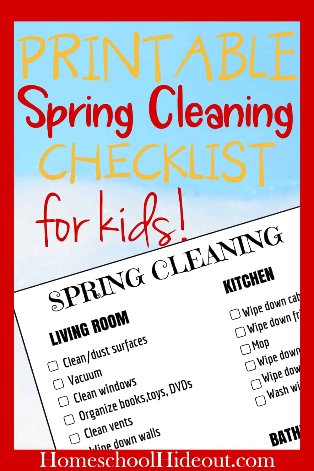 We're loving this spring cleaning checklist for kids! Your house will be sparkling in no time!