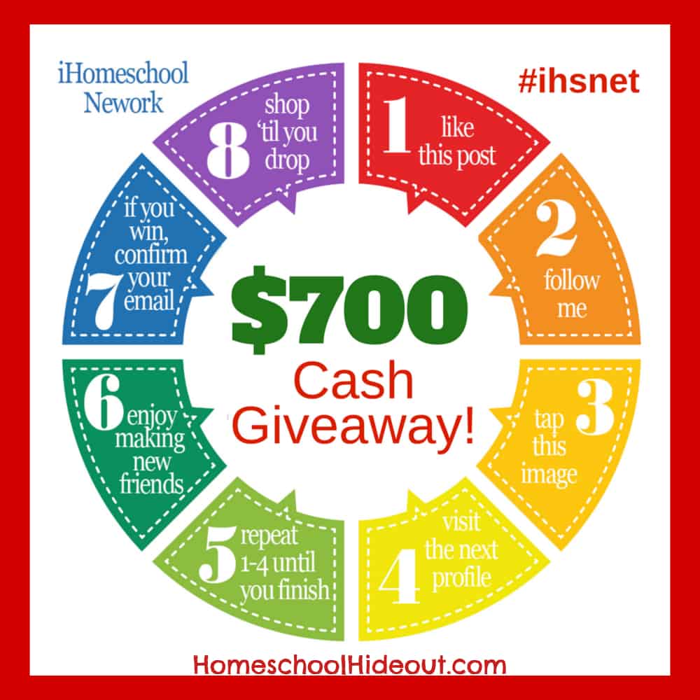 iHomeschool Network is blessing one mama with a $700 cash giveaway! One week only!