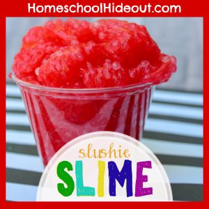 Add some fun and texture with this slushie slime recipe! Perfect for all ages and even I love that it doesn't destroy my kitchen! #slime #slimerecipe #kidsactivities #indoorfun #slushie #slimetime