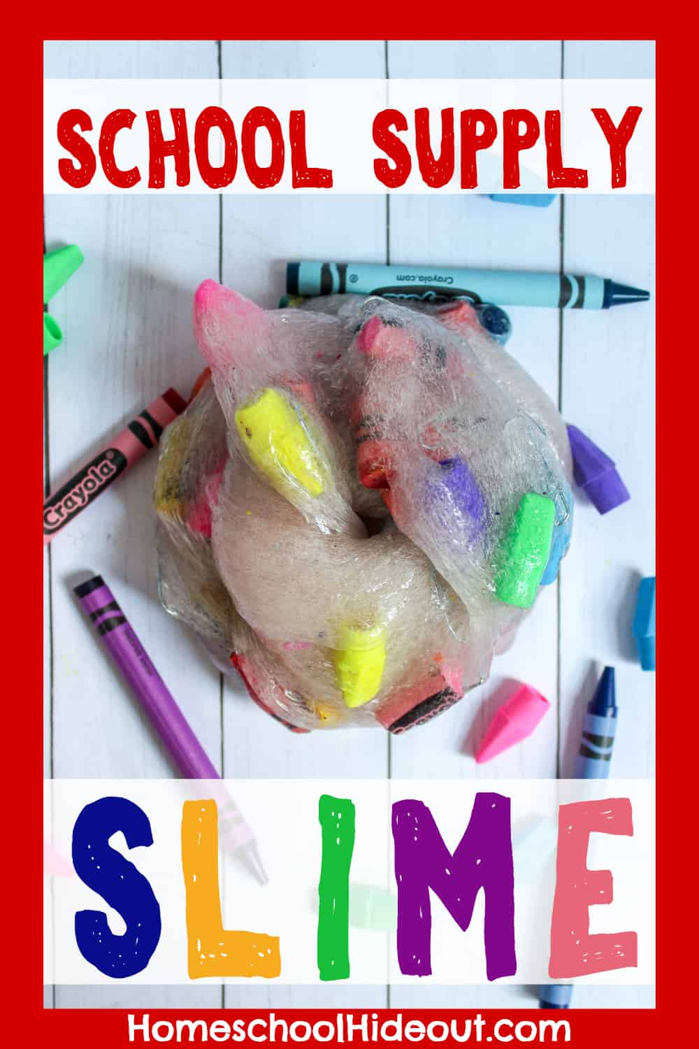 Quick & Easy Crayon Slime Recipe - Homeschool Hideout