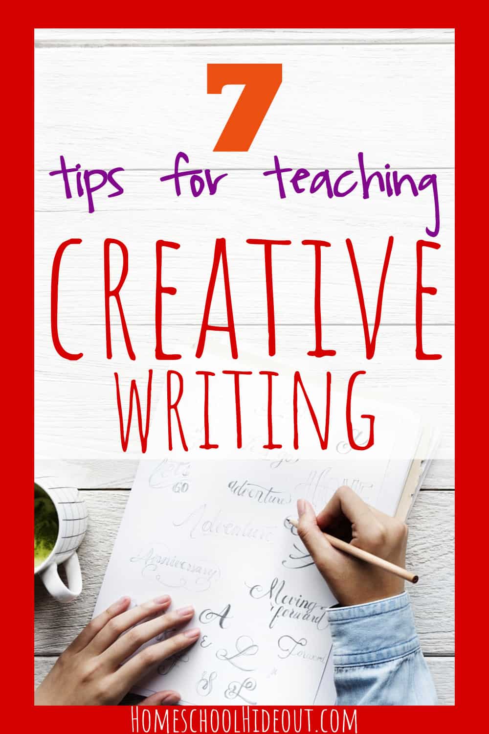 Teaching creative writing can be a stressful job but with these 7 tips, it's much easier! #homeschool #creativewriting #writing #athomed #teenagehomeschoolers