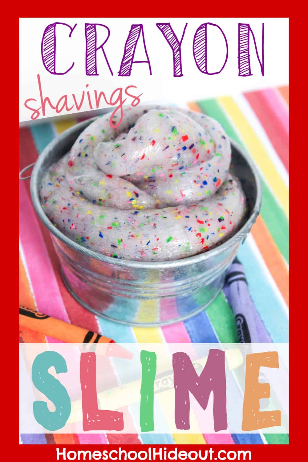 This quick and easy crayon slime is perfect for beginners. Change up the colors to make it exactly what your kiddos will love. 