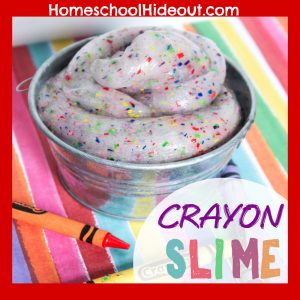 This quick and easy crayon slime is perfect for beginners. Change up the colors to make it exactly what your kiddos will love.