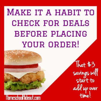 Save money with fast food discounts using your smart phone! You can even earn freebies, like pizza, ice cream and drinks! #fastfood #savemoney #budget #groceries #eatingout #restaurants