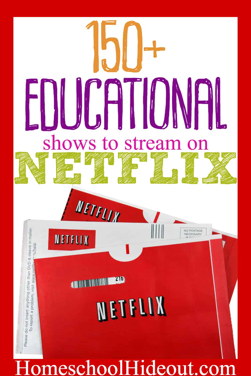 Looking for educational shows on Netflix? We've got over 150+ ideas to help you homeschool...or just for fun! #homeschoolers #homeschooling #netflix #educationalshowsonnetflix #learnwithnetflix #onlinelearning #homeschoolwithtechnology #netflixstreaming