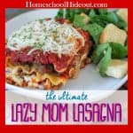 This simple lasagna recipe is easy enough to whip up in under an hour. It's the perfect recipe to double for freezer meals or just make extra and have some dang good leftovers tomorrow! #foodies #easymeals #freezermeals #leftovers #lasagna #bigfamilycooking #mealplanningforlargefamilies #kidapproved