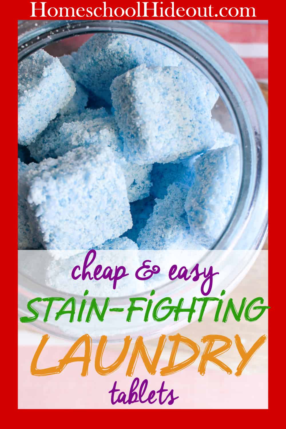 These cheap and easy DIY stain fighting laundry tablets are a miracle worker! #laundry #stainfighter #setinstains #DIY #homemade #detergent #stainremover #stayathomemom #momlife #cleaninghacks #lifehacks