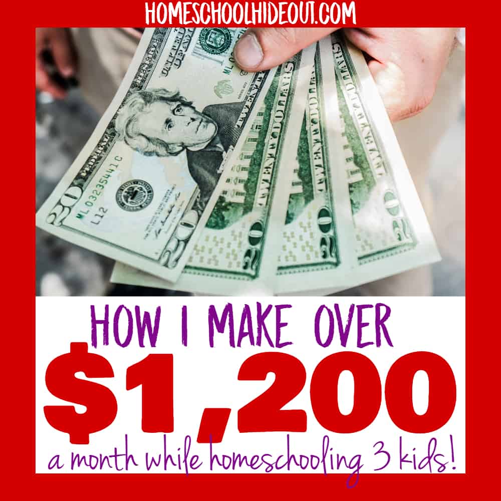 Check out how I make $1,000 a month from home, while homeschooling my kids! #bloggingincome #blogging #makemoneyathome