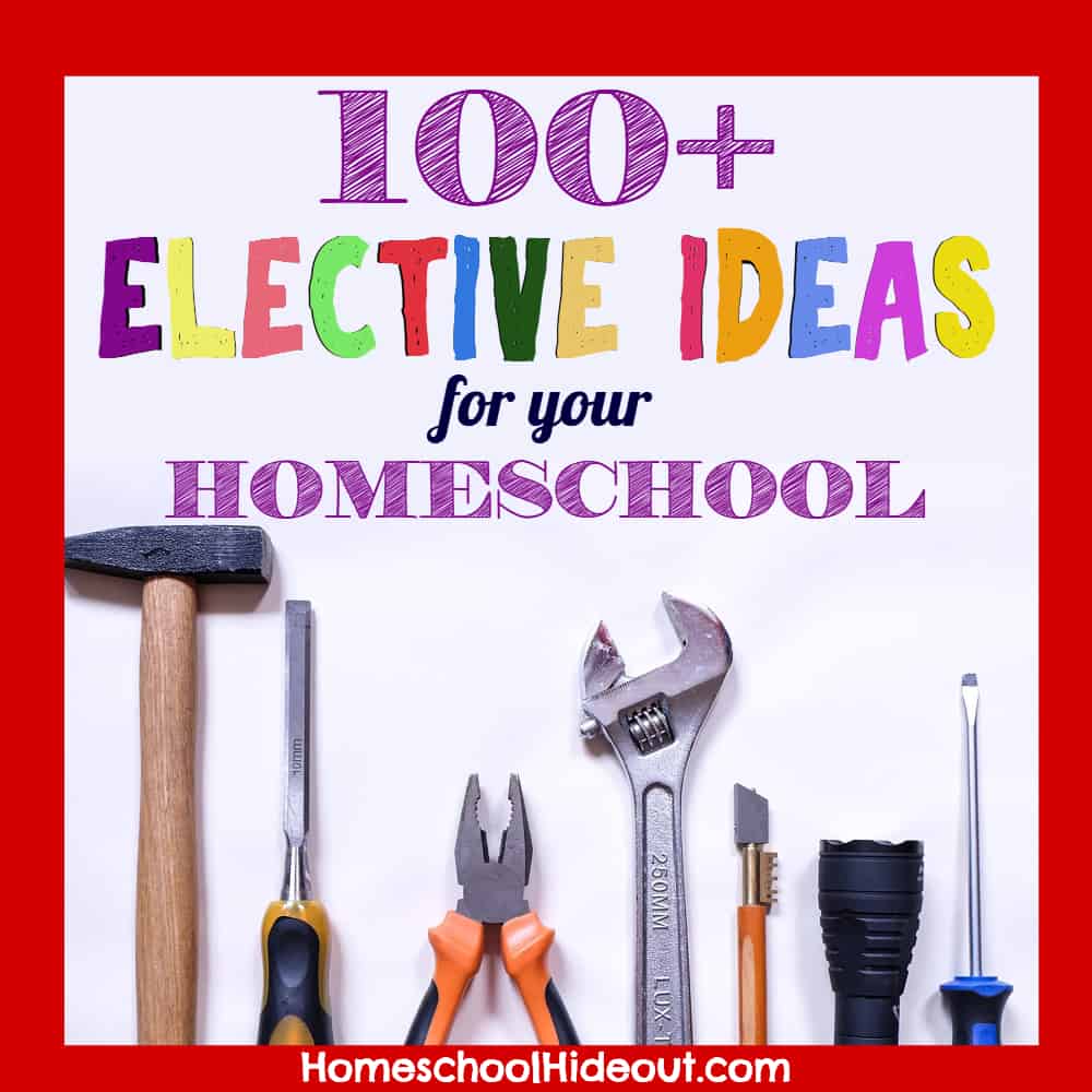 Looking for high school elective ideas for homeschoolers? From marine biology to history of rock and roll, this list has it ALL! #homeschool #highschool #electives #100list