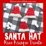 Christmas Rice Krispie Treats have never been so cute! #christmasbaking #holidaycheer #santa #santafood #christmasdesserts #ricekrispietreats #elftreats
