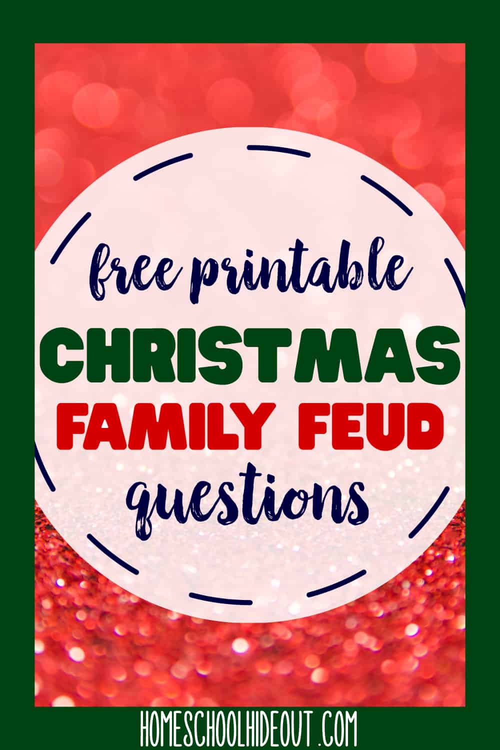 These FREE printable Family Feud Christmas questions are amazing! Our party is gonna ROCK and best of all, no prep is needed! #christmasgames #familyfeud #partygames