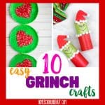 I'm obsessed with these easy Grinch crafts for kids to make! So much fun and so darn simple. #grinch #crafts #kidscrafts #christmascrafts