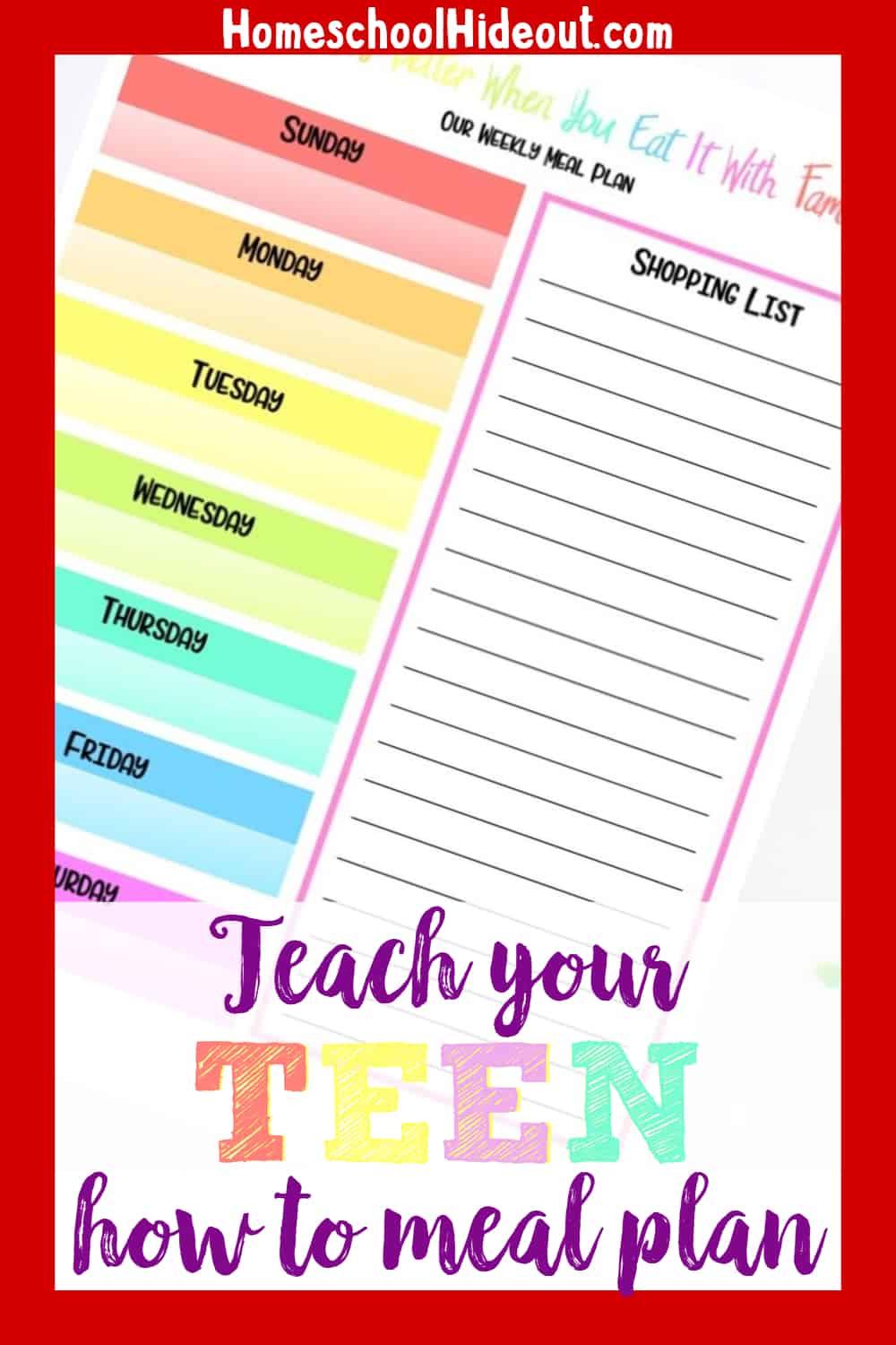 You can teach teens how to meal plan in just a few easy steps! These are things I would've never thought of, until now! #mealplanning #parentingteens #teenagers #lifeskills #teachingkidstobudget