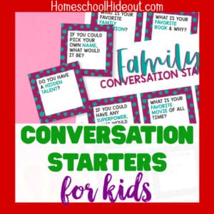 These simple and free conversation cards for kids are THE perfect way to connect with your kiddos! #handsonparenting #intentionalparenting #homeschoolers #talktoyourkids #freeprintables
