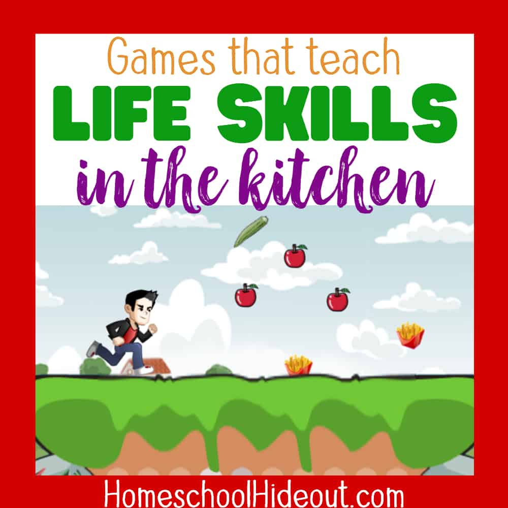 Trying to teach life skills in the kitchen can be intimidating but with these fun games, kids will beg to play (and learn!) #lifeskills #inthekitchen #homeschoolers