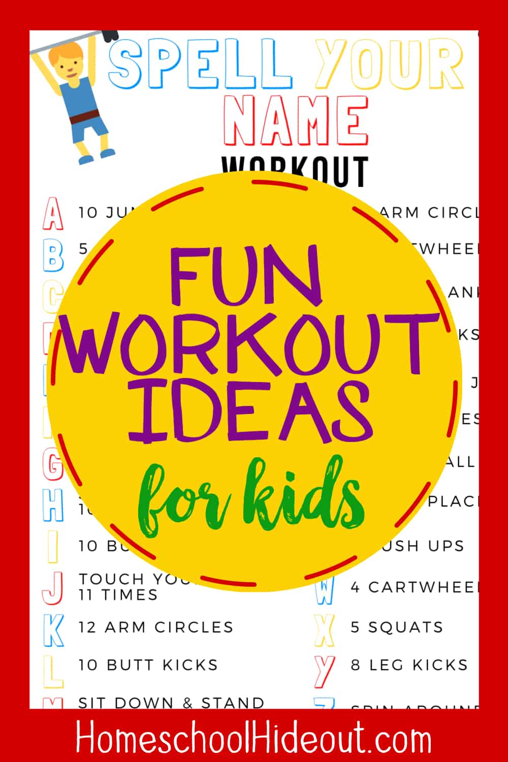 These easy workout ideas for kids to do indoors has made exercising so much fun! The free printable is EXACTLY what we needed for homeschool PE class!