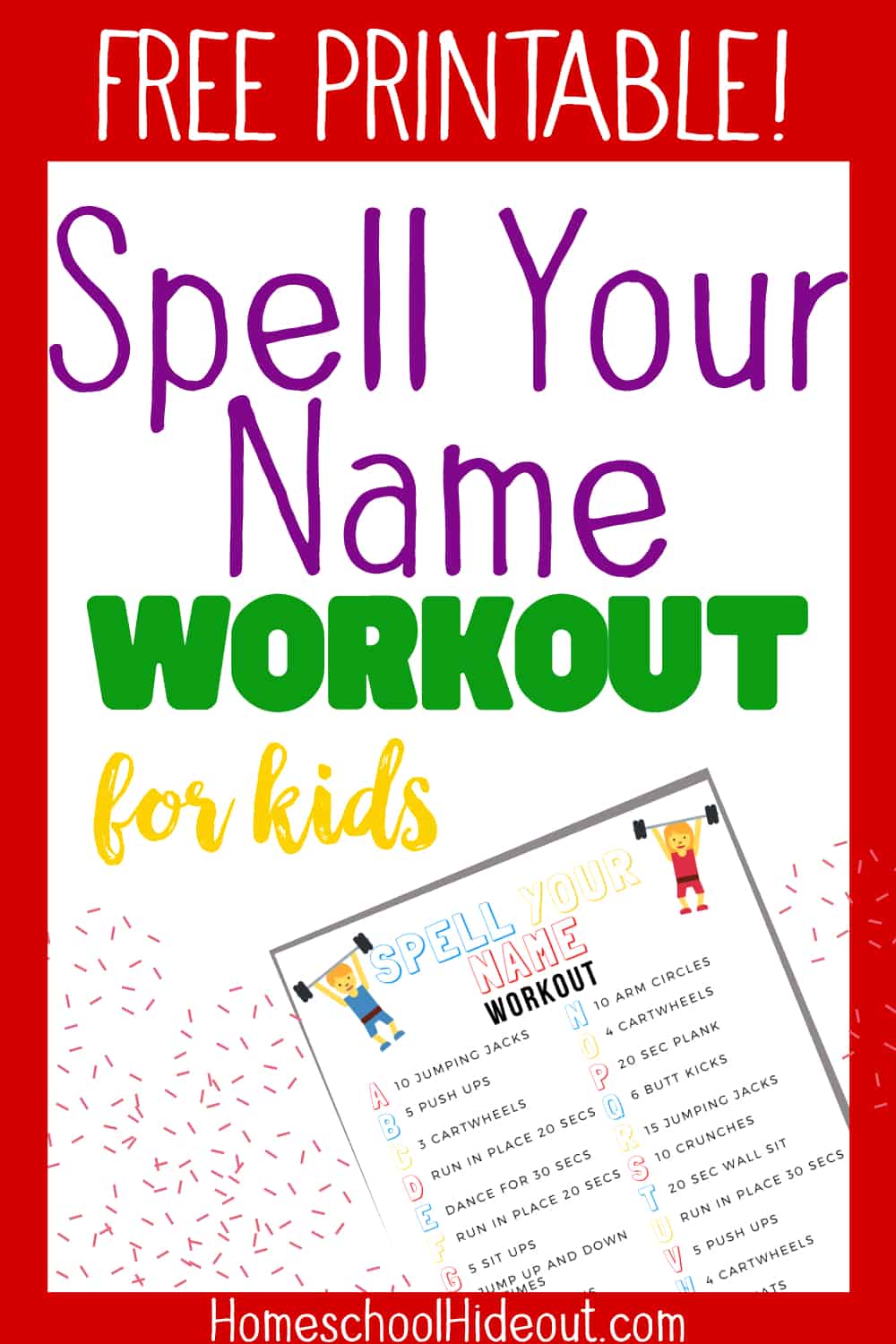 These easy workout ideas for kids to do indoors has made exercising so much fun! The free printable is EXACTLY what we needed for homeschool PE class!