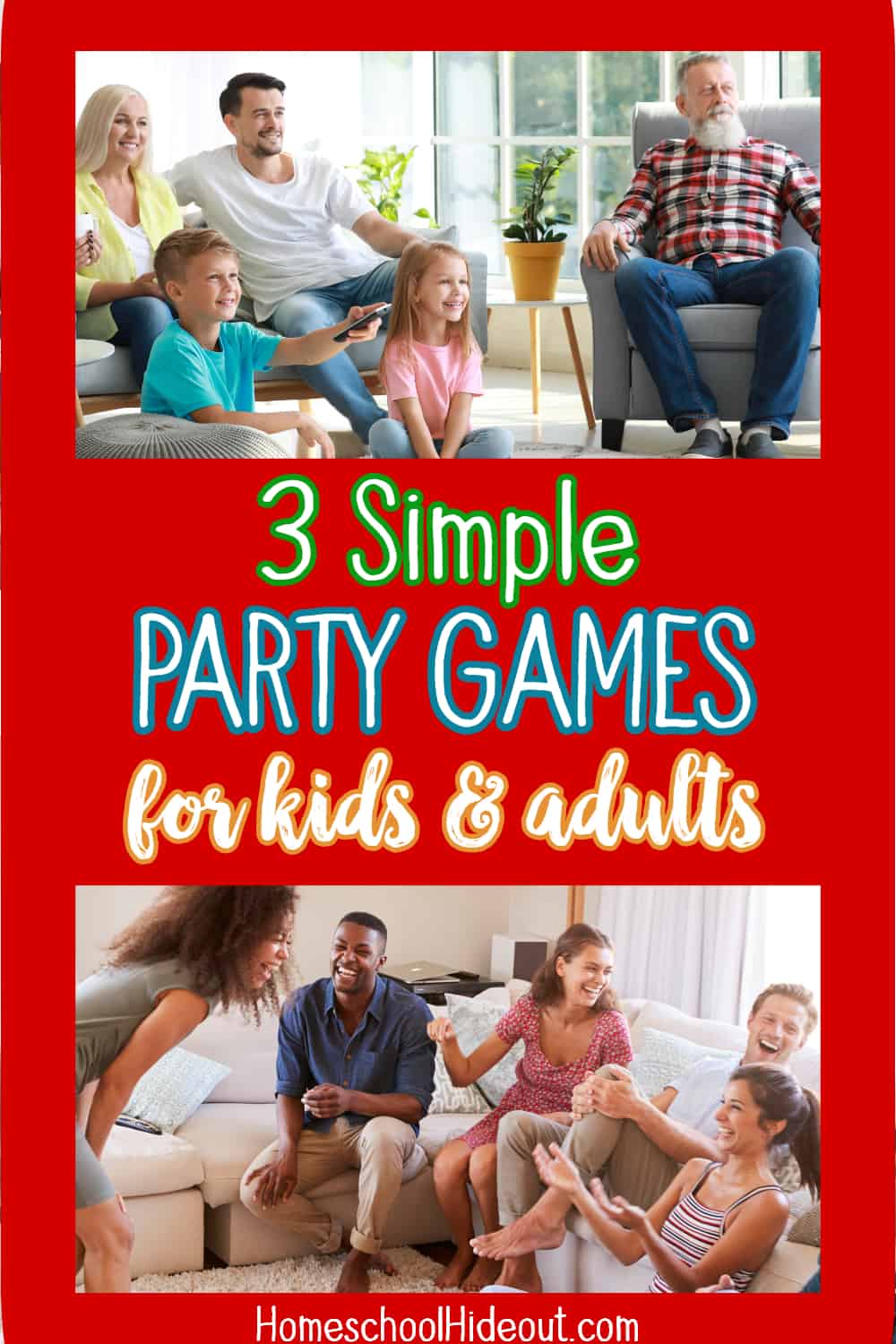 These party games for kids and adults are quick, easy and sure to be a hit with all ages! I especially love #2 and always play it at our parties.
