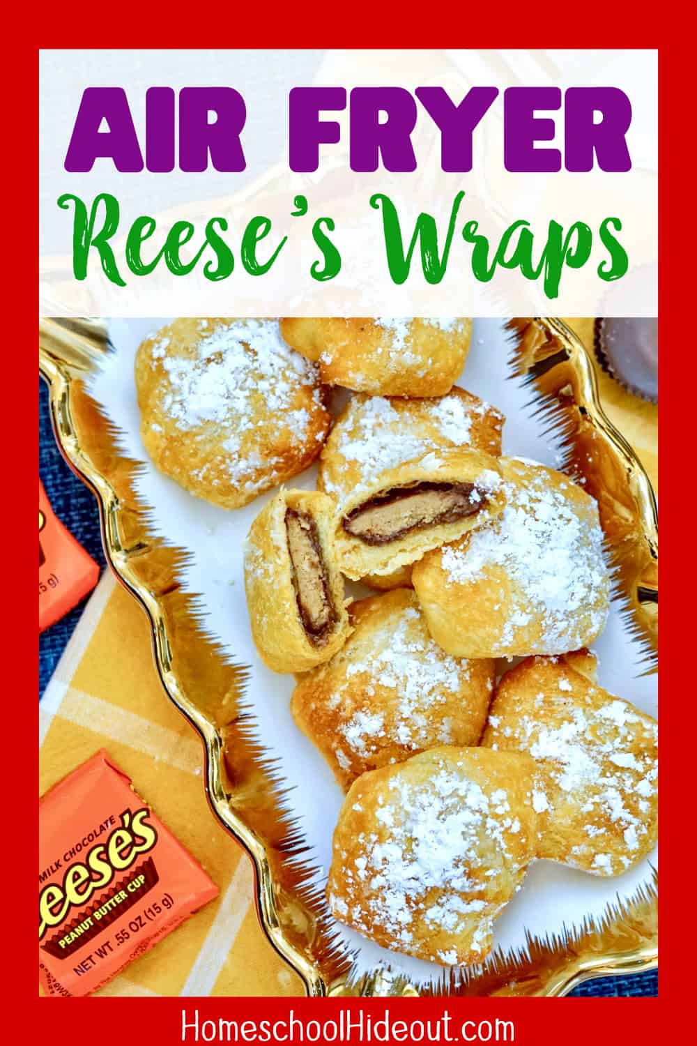 These Reese's Wraps are my current favorite air fryer dessert! Quick and easy to whip up and super affordable! Not to mention, REESE'S, hello!