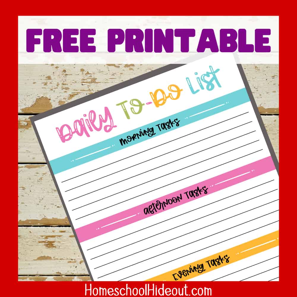 This printable daily to-do list has made homeschooling so much easier! I use it for my business and my kids use it for chores and school! Perfect for the whole family and best of all, it's FREE!