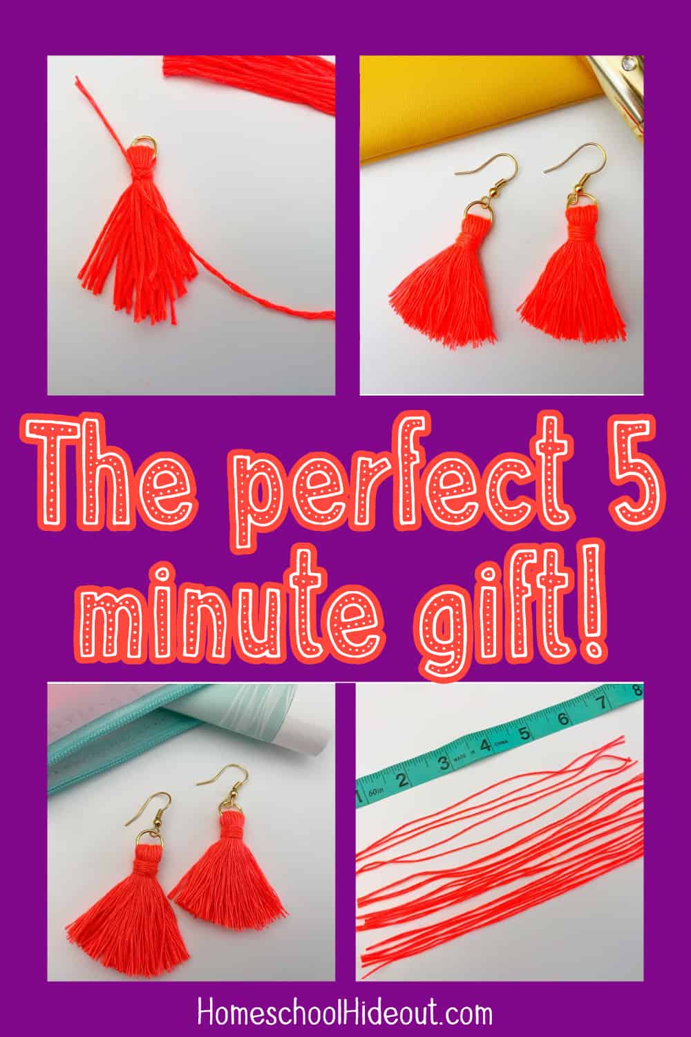 These DIY tassel earrings are so simple, kids can make them! They're the perfect gift, too!