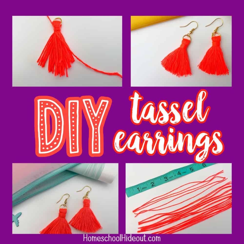 These DIY tassel earrings are so simple, kids can make them! They're the perfect gift, too!