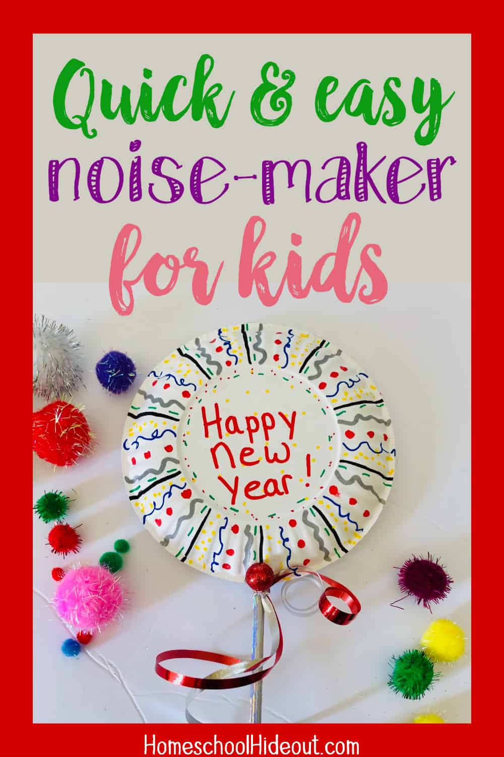 This simple New Year's Eve craft for kids is easy and I already have everything I need! SCORE!