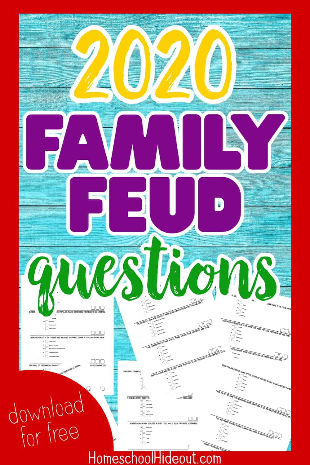 family feud questions and answers