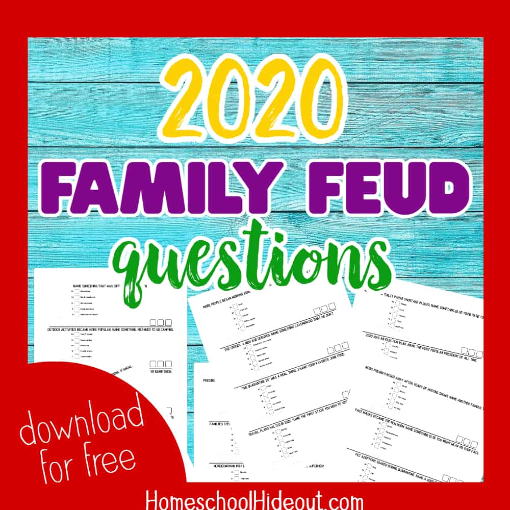 OMG! These 2020 Family Feud questions are PERFECT for our little party! Hours of fun and best of all, they're FREE!