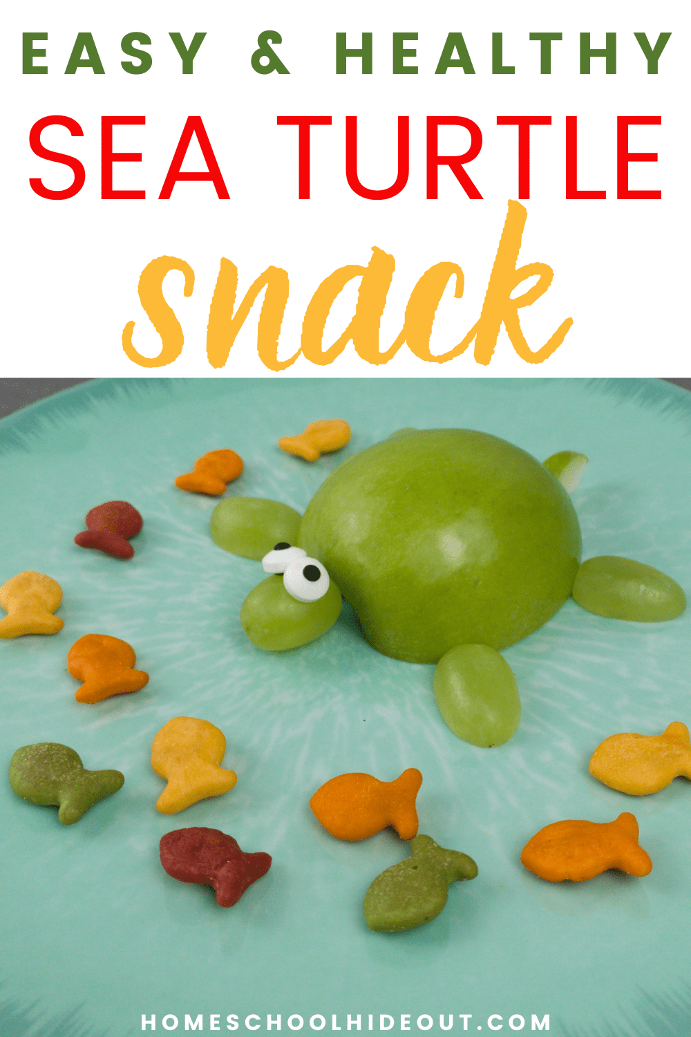 These sea turtle themed snacks are the cutest little thing! Plus, they're healthy and a cinch to make!