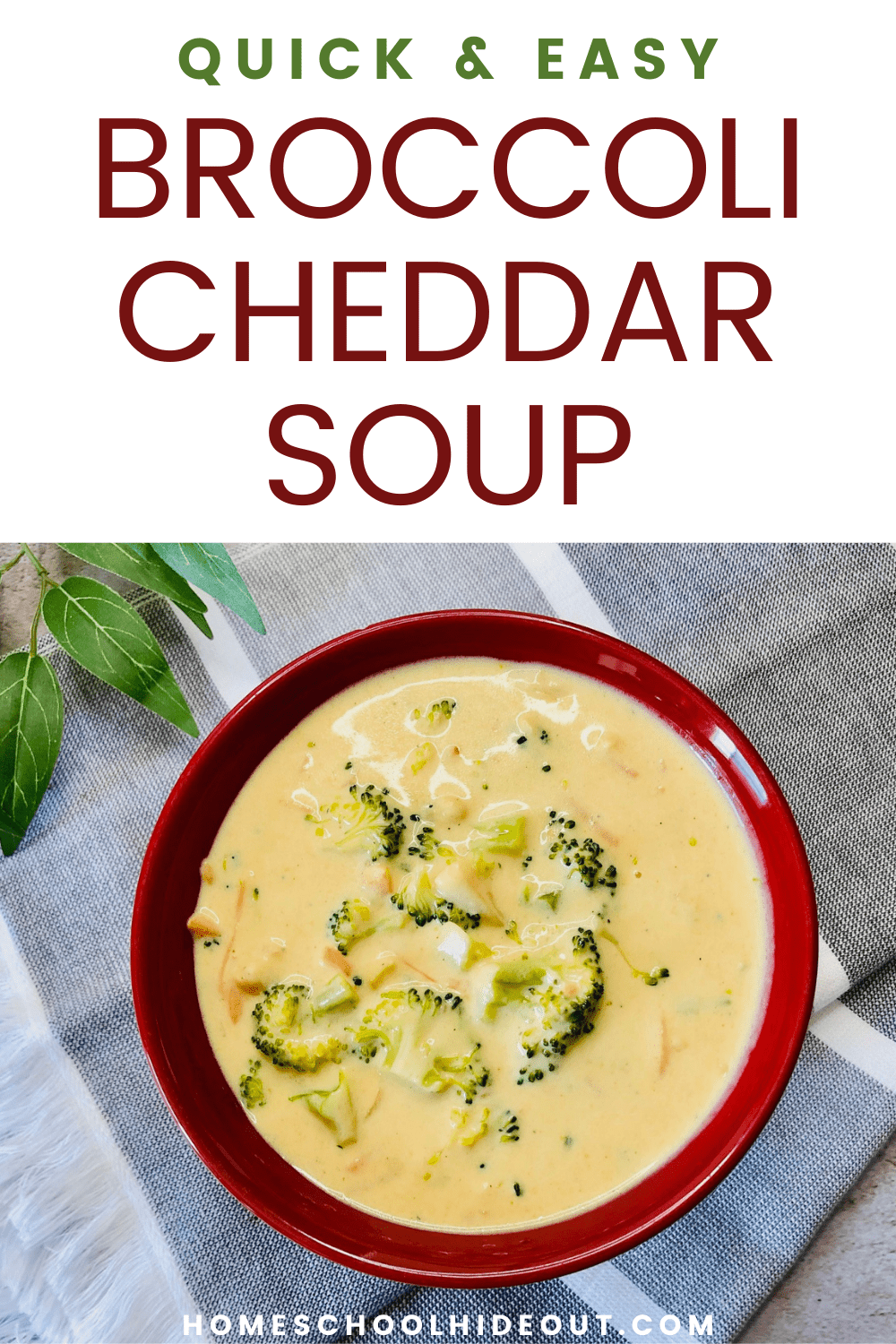 My whole family loves this easy broccoli cheddar soup and it is PERFECT for busy weeknights!