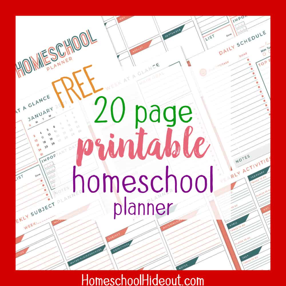 This free printable homeschool planner has all the pages I've been looking for! Gonna print one for each of the kids...and ME!!!