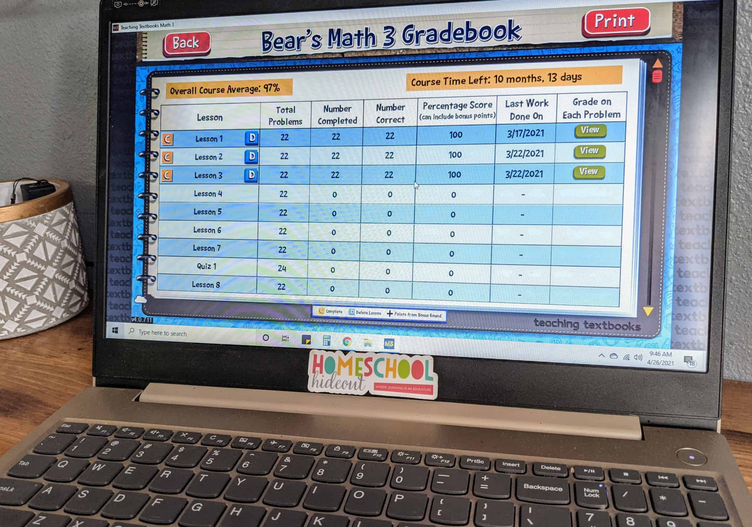Teaching Textbooks 4.0 is more than I ever expected! Holy cow! It teaches, grades AND records our homeschool math, all while making the kids ENJOY math!